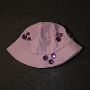 Charming Pink Kids Hat with Gem Details